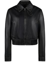 Tod's - Cropped Leather Bomber Jacket - Lyst