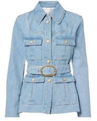 Nina Ricci - Belted Denim Jacket - Lyst