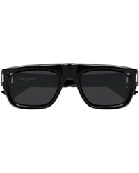 Saint Laurent - Full Frame Sun Glasses With Logo - Lyst
