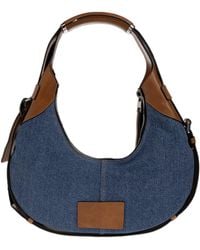 Moschino - Denim Leather-Trim Shoulder Bag - Lyst