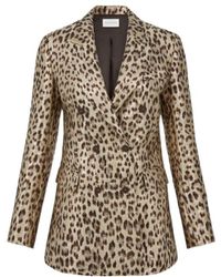 P.A.R.O.S.H. - Leopard-Print Double-Breasted Blazer - Lyst
