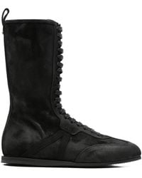 Ann Demeulemeester River Lace-Up Mules in Black | Lyst