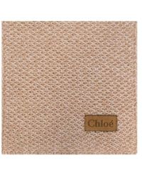 Chloé - Chloé Logo Patch Knitted Scarf - Lyst