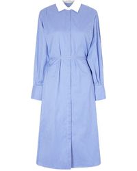 Altuzarra - Floyd Belted Striped Cotton-Poplin Midi Dress - Lyst