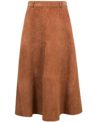 Semicouture - Panelled Suede Skirt - Lyst