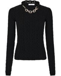 Rabanne - Rabanne Chain-Detail High Neck Jumper - Lyst