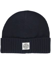 Stone Island - Junior Logo Patch Ribbed Beanie - Lyst