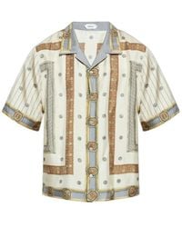 Versace - Pattern-Printed Short-Sleeved Twill Shirt - Lyst