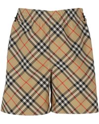 Burberry - Check Printed Bermuda Shorts - Lyst