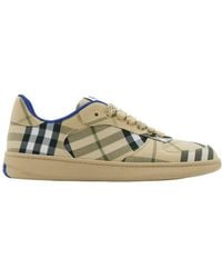 Burberry - Terrace Checked Lace-Up Sneakers - Lyst