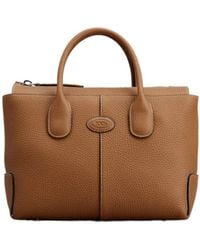Tod's - Logo Embossed Zipped Small Tote Bag - Lyst
