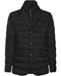 Herno - Quilted Long-Sleeved Down Jacket - Lyst
