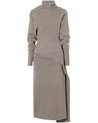 Lanvin - Embellished Wool-Blend Turtleneck Midi Dress - Lyst