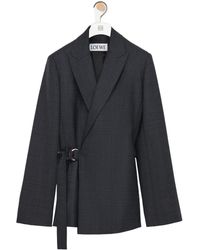 Loewe - Check-Pattern Blazer - Lyst