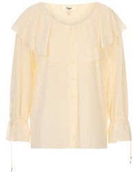 Chloé - Ruffled Lace-Trim Blouse - Lyst