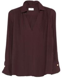 Elisabetta Franchi - V-Neck Sash Belt Blouse - Lyst