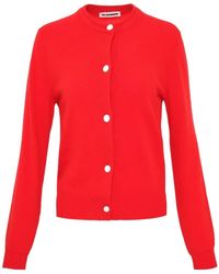 Jil Sander - Wool Crew Neck Cardigan - Lyst