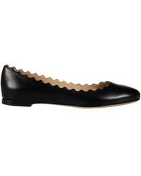 Chloé - Chloé Scallop-Edge Ballerina Flats - Lyst