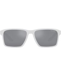 Prada Linea Rossa - Prada Eyewear Rectangular Frame Sunglasses - Lyst