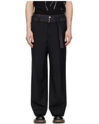 Sacai - Belt Straight-Leg Trousers - Lyst