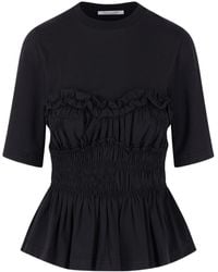 Cecilie Bahnsen - Vilde Smocked Peplum T-Shirt - Lyst