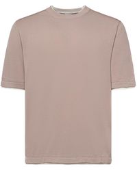 Eleventy - Short Sleeved Crewneck Knitted Top - Lyst