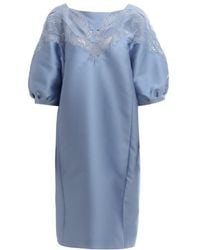 Alberta Ferretti - Lace Detail Balloon Sleeved Dress - Lyst