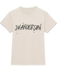JW Anderson - Jw Anderson Logo Printed Crewneck T-Shirt - Lyst