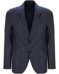 Lardini - Single Breasted Striped Blazer - Lyst