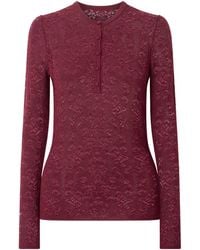 Gabriela Hearst - Pointelle-Knit Wool Henley Top - Lyst