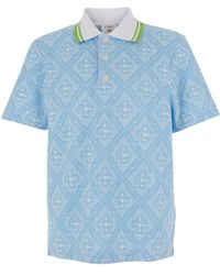 CASABLANCA - Short-Sleeved Jacquard Polo Shirt - Lyst