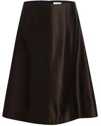 KHAITE - Nadia A-Line Midi Skirt - Lyst