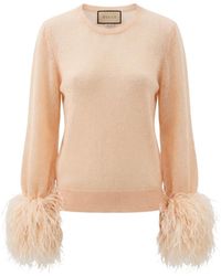 Gucci - Feather-Trimmed Mohair Sweater - Lyst