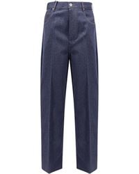 Bottega Veneta - Logo Patch Wide-Leg Jeans - Lyst