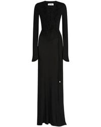 The Attico - Lace-Up Long-Sleeves Maxi Dress - Lyst
