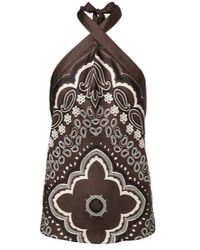 Nili Lotan - Solal Printed Halterneck Silk Top - Lyst