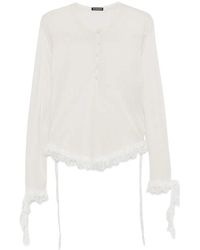 Ann Demeulemeester - Lace-Trim Long-Sleeve T-Shirt - Lyst