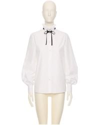 Valentino - Ruffle Detailed Button-Up Top - Lyst