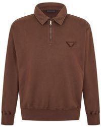 Prada - Quarter-Zip Fleece Sweatshirt - Lyst