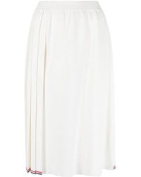 Thom Browne - Rwb-Stripe Pleated Wrap Skirt - Lyst