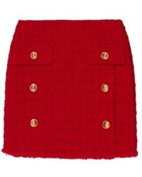 Versace - Heritage Mid-Rise Tweed Mini Skirt - Lyst