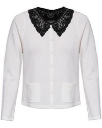 LoveShackFancy - Lace-Collar Cardigan - Lyst