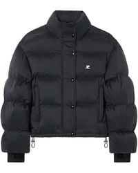 Courreges - Padded Nylon Bomber Jacket With Embroidered Ac Logo - Lyst