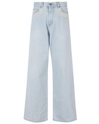 GIUSEPPE DI MORABITO - Embellished Wide-Leg Jeans - Lyst