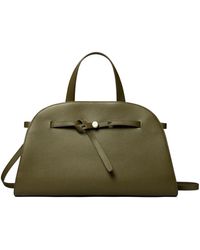 Tory Burch - Logo-Plaque Leather Tote Bag - Lyst