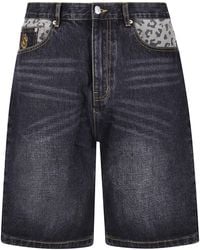BBCICECREAM - Astro Leopard Denim Shorts - Lyst