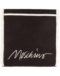 Moschino - Logo Embroidery Striped Scarf - Lyst