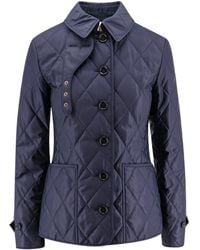 Burberry - Quilted Nylon Jacket With Check Lining - Lyst