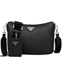 Prada - Saffiano-Leather Shoulder Bag - Lyst