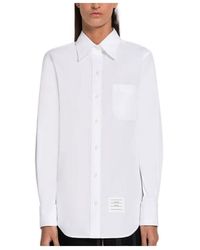 Thom Browne - Logo-Patch Long-Sleeved Shirt - Lyst